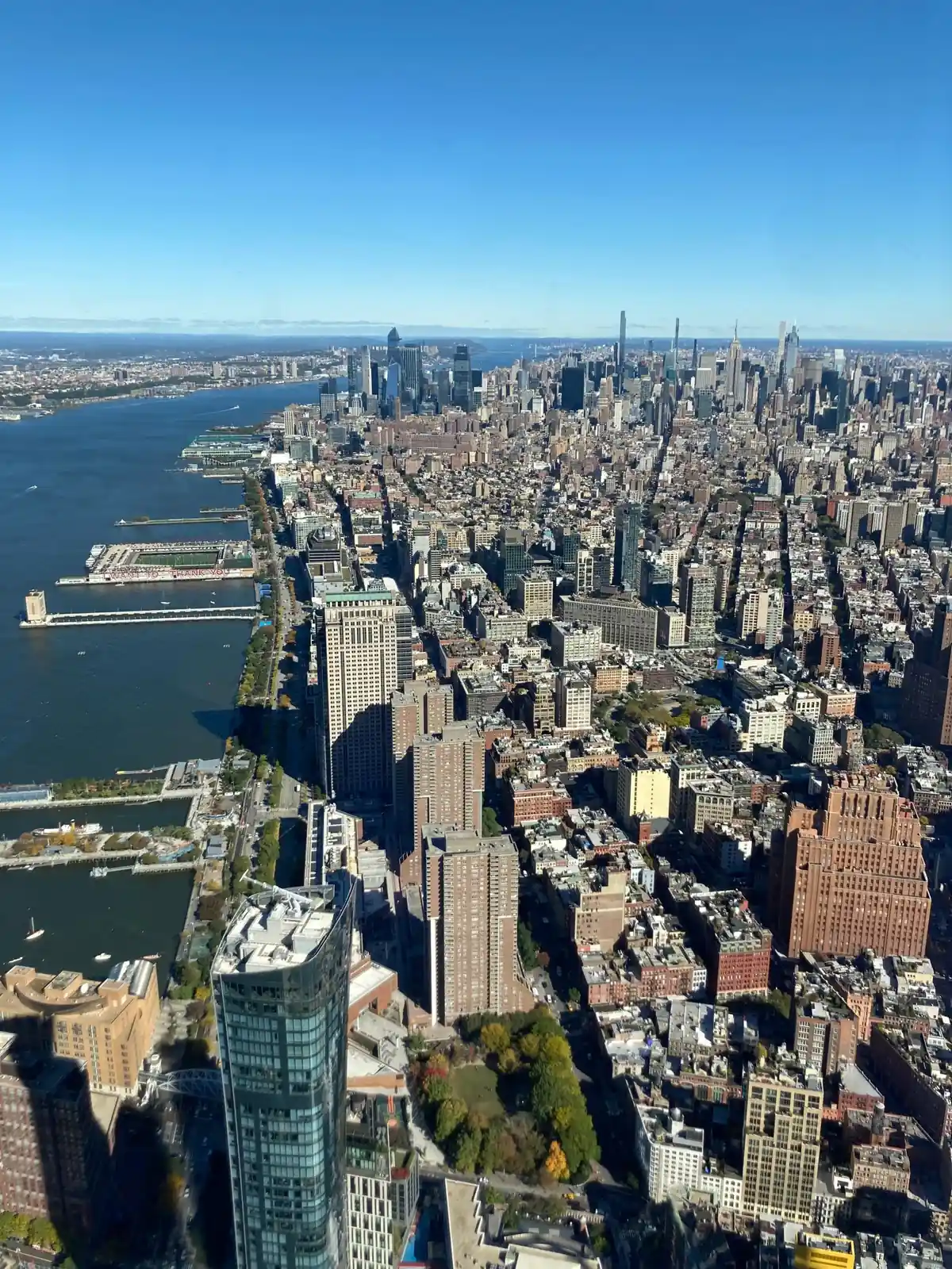 Aerial view of the Lower Manhattan skyline